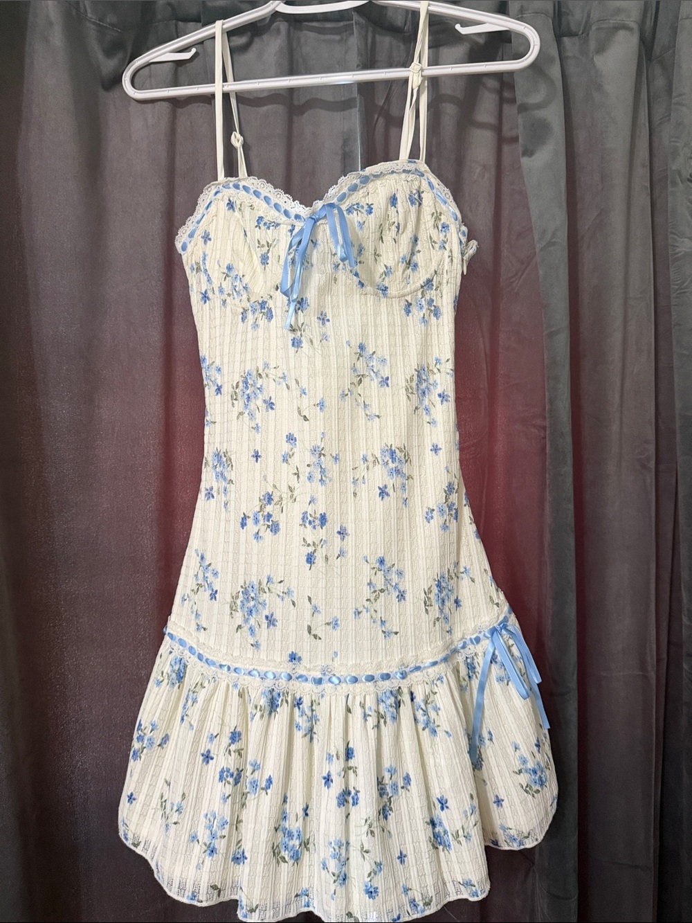 Thirty/Thirty Cream & Light Blue Floral Sundress